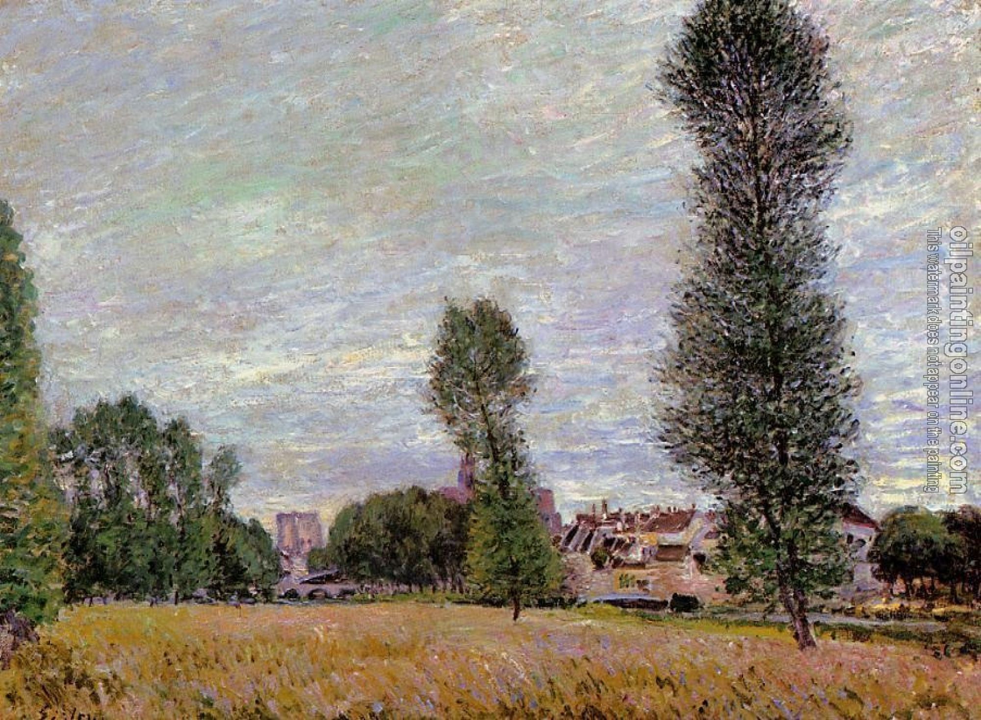 Sisley, Alfred - The Village of Moret, Seen from the Fields